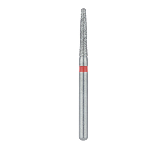 Single-Use Diamond Bur, Sterile, 25 Pack, 1.4mm Ø, Tapered, Round End, 8mm Working Length, Fine, FG - 1114.8F - Avtec Dental