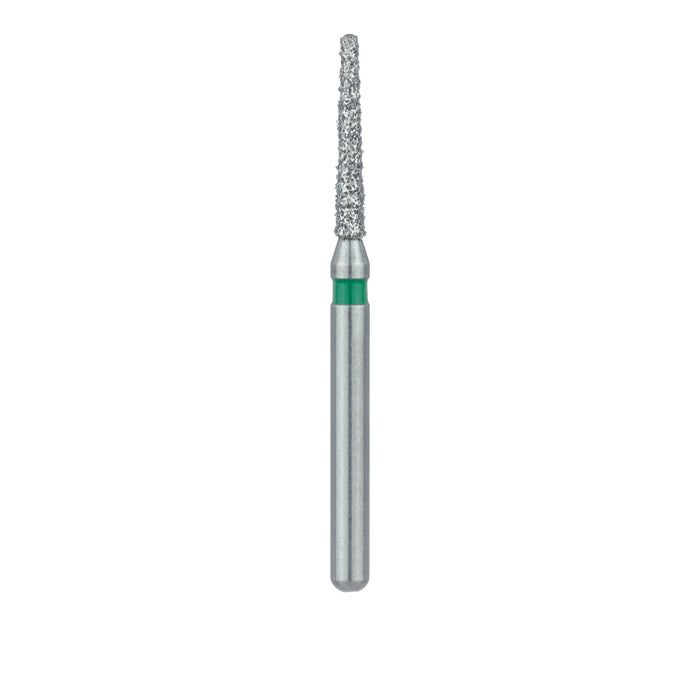 Single-Use Diamond Bur, Sterile, 25 Pack, 1.2mm Ø, Tapered, Round End, 7mm Working Length, Coarse, FG - 1112.7C - Avtec Dental