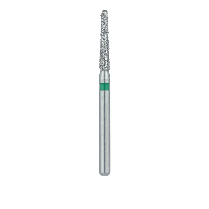 Single-Use Diamond Bur, Sterile, 25 Pack, 1.4mm Ø, Tapered, Round End, 8mm Working Length, Coarse, FG - 1114.8C - Avtec Dental