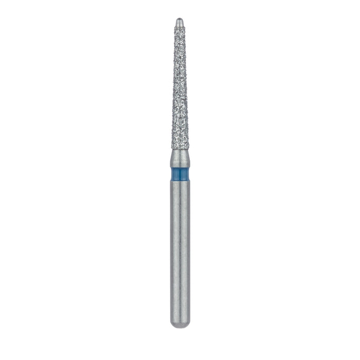Safe End Diamond Bur Round End Taper, 1.4mm Ø, Medium, FG - 857-014-FG - Avtec Dental