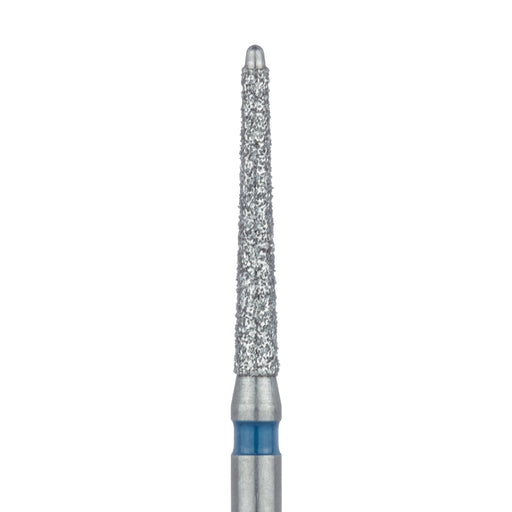 Safe End Diamond Bur Round End Taper, 1.4mm Ø, Medium, FG - 857-014-FG - Avtec Dental