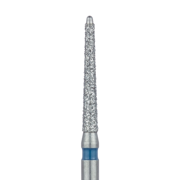 Safe End Diamond Bur Round End Taper, 1.4mm Ø, Medium, FG - 857-014-FG - Avtec Dental