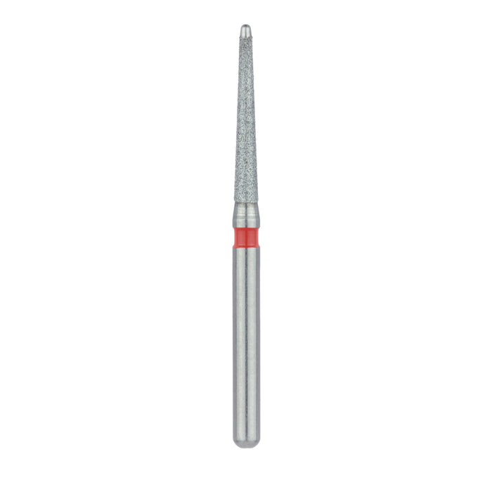 Safe End Diamond Bur Round End Taper, 1.4mm Ø, Fine, FG - 857F-014-FG - Avtec Dental