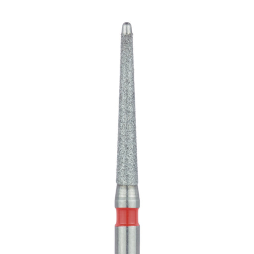 Safe End Diamond Bur Round End Taper, 1.4mm Ø, Fine, FG - 857F-014-FG - Avtec Dental