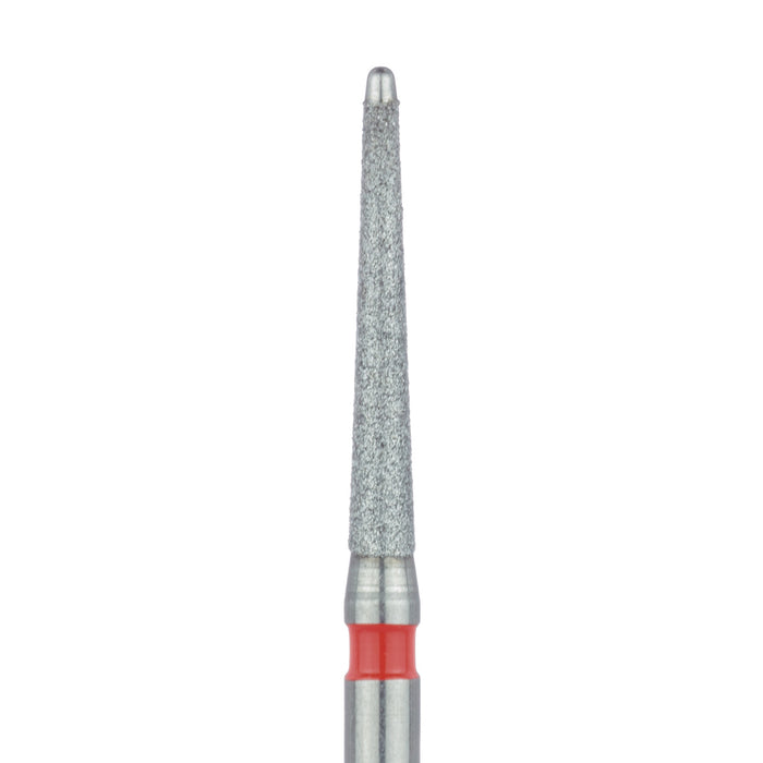 Safe End Diamond Bur Round End Taper, 1.4mm Ø, Fine, FG - 857F-014-FG - Avtec Dental