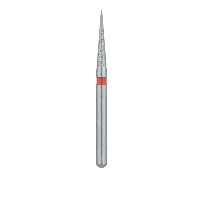 Single-Use Diamond Bur, Sterile, 25 Pack, 1.4mm Ø, Tapered Point, Needle, 8mm Working Length, Fine, FG - 1314.8F - Avtec Dental