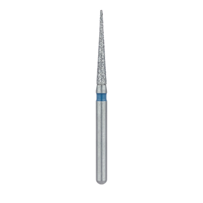Single-Use Diamond Bur, Sterile, 25 Pack, 1.4mm Ø, Tapered Point, Needle, 10mm Working Length, Medium, FG - 1314.10M - Avtec Dental