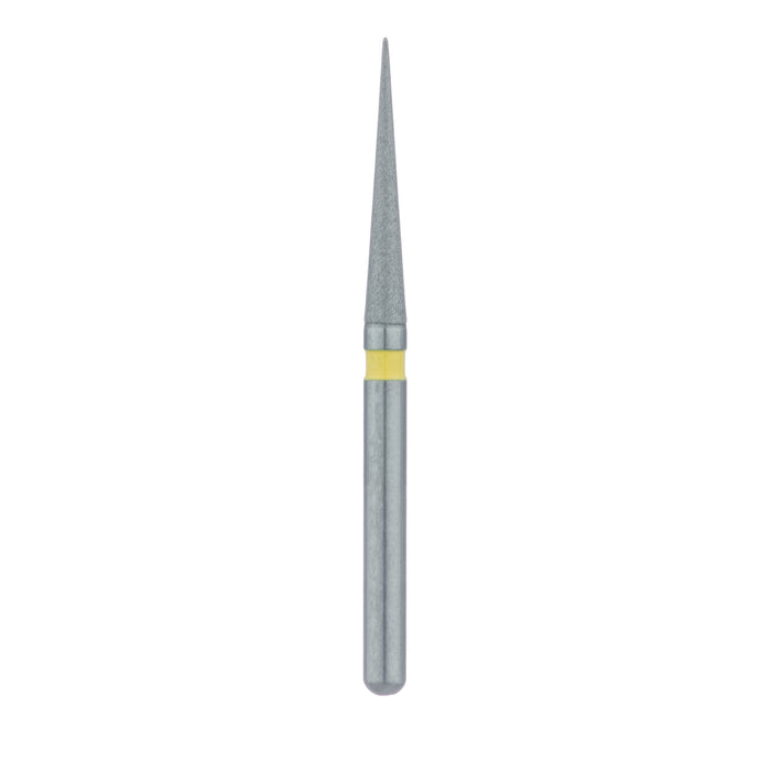 Single-Use Diamond Bur, Sterile, 25 Pack, 1.4mm Ø, Finishing, Needle, Tapered Point, 10mm Working Length, Extra Fine, FG - 3314.10VF - Avtec Dental
