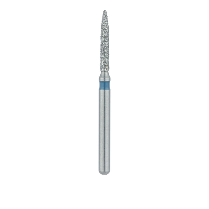 Single-Use Diamond Bur, Sterile, 25 Pack, 1.2mm Ø, Flame, 8mm Working Length, Medium, FG - 1512.8M - Avtec Dental
