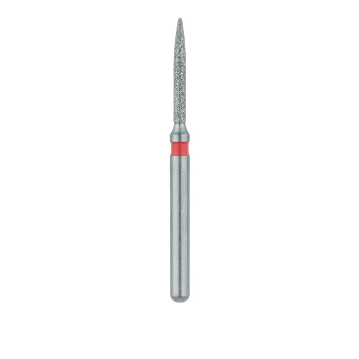 Single-Use Diamond Bur, Sterile, 25 Pack, 1mm Ø, Flame, 8mm Working Length, Fine, FG - 1510.8F - Avtec Dental