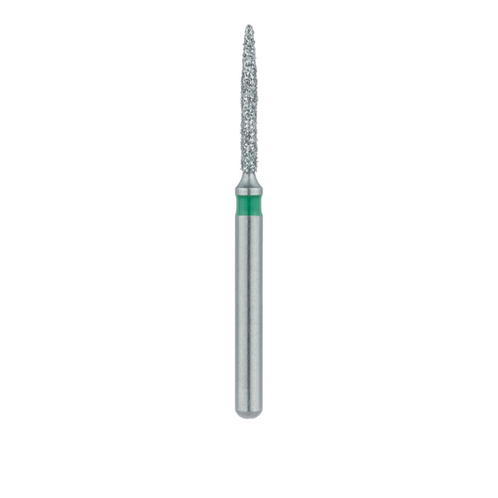 Single-Use Diamond Bur, Sterile, 25 Pack, 1mm Ø, Flame, 8mm Working Length, Coarse, FG - 1510.8C - Avtec Dental
