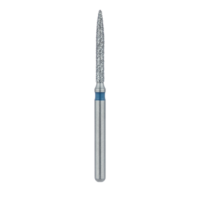 Single-Use Diamond Bur, Sterile, 25 Pack, 1.2mm Ø, Flame, 10mm Working Length, Medium, FG - 1512.10M - Avtec Dental