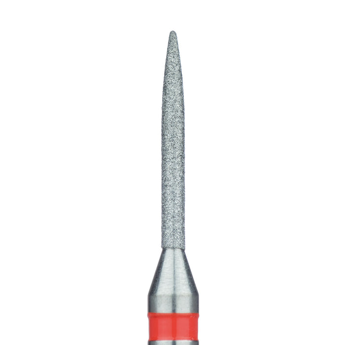 Long Flame Diamond Bur, 1.2mm Ø, Fine, RA - 863F-012-RA - Avtec Dental