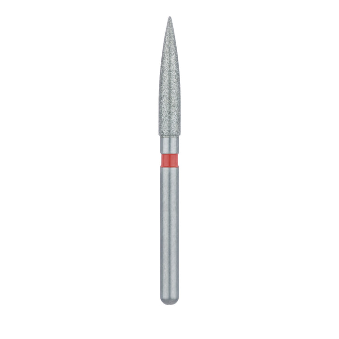 Single-Use Diamond Bur, Sterile, 25 Pack, 1.8mm Ø, Flame, 10mm Working Length, Fine, FG - 1518.9F - Avtec Dental