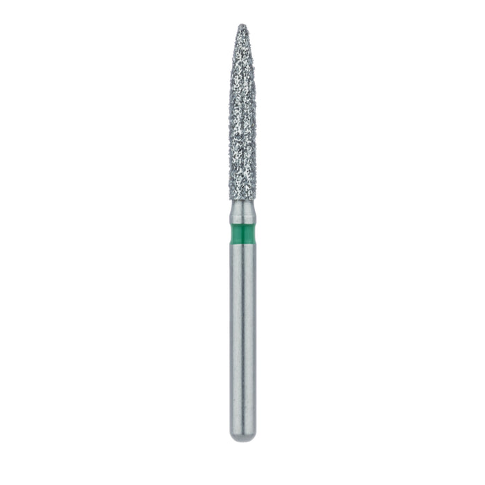 Long Flame Diamond Bur, 1.6mm Ø, Coarse, FG - 863G-016-FG - Avtec Dental