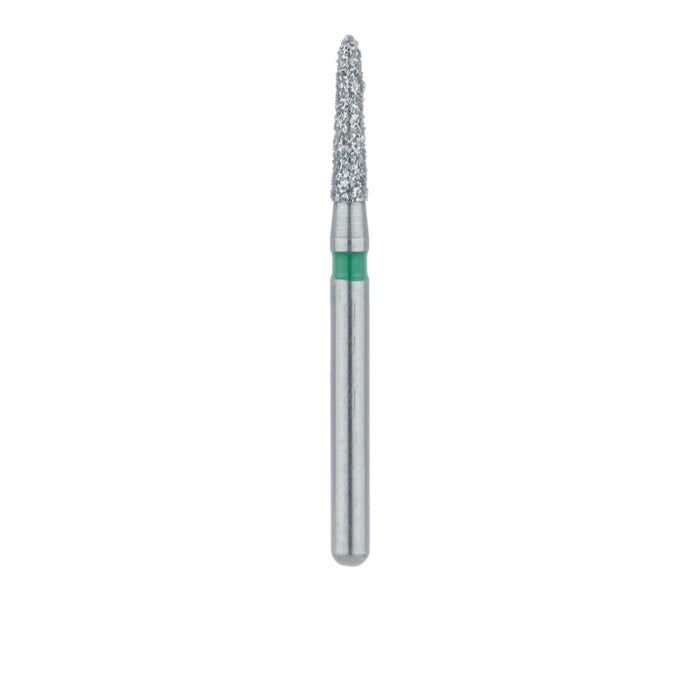 Single-Use Diamond Bur, Sterile, 25 Pack, 1.6mm Ø, Torpedo, Tapered, 6.5mm Working Length, Coarse, SS - 1716.6CS - Avtec Dental