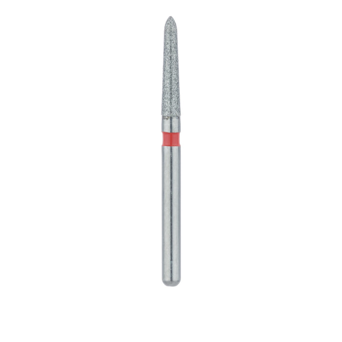 Single-Use Diamond Bur, Sterile, 25 Pack, 1.6mm Ø, Torpedo, Tapered, 8mm Working Length, Fine, FG - 1716.8F - Avtec Dental