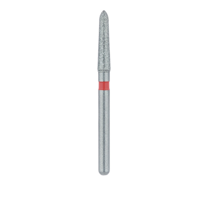 Single-Use Diamond Bur, Sterile, 25 Pack, 1.8mm Ø, Torpedo, Tapered, 8mm Working Length, Fine, FG - 1718.8F - Avtec Dental
