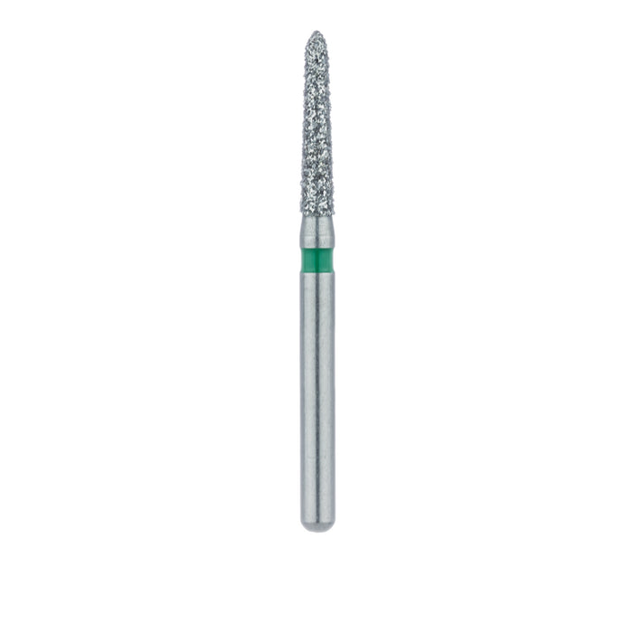 Single-Use Diamond Bur, Sterile, 25 Pack, 1.6mm Ø, Torpedo, Tapered, 8mm Working Length, Coarse, FG - 1716.8C - Avtec Dental