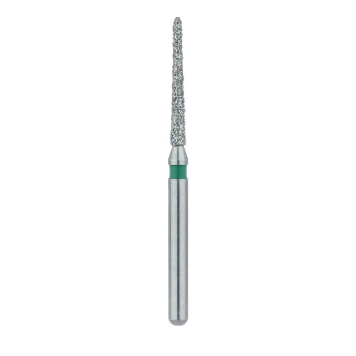 Single-Use Diamond Bur, Sterile, 25 Pack, 1.2mm Ø, Torpedo, Tapered, 10mm Working Length, Coarse, FG - 1712.10C - Avtec Dental