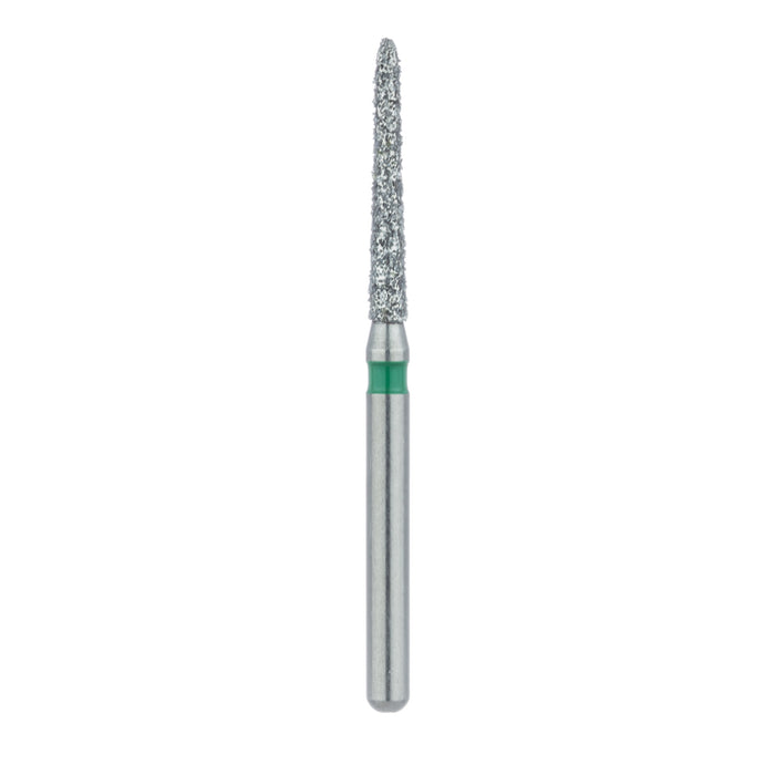 Single-Use Diamond Bur, Sterile, 25 Pack, 1.4mm Ø, Torpedo, Tapered, 10mm Working Length, Coarse, FG - 1714.10C - Avtec Dental