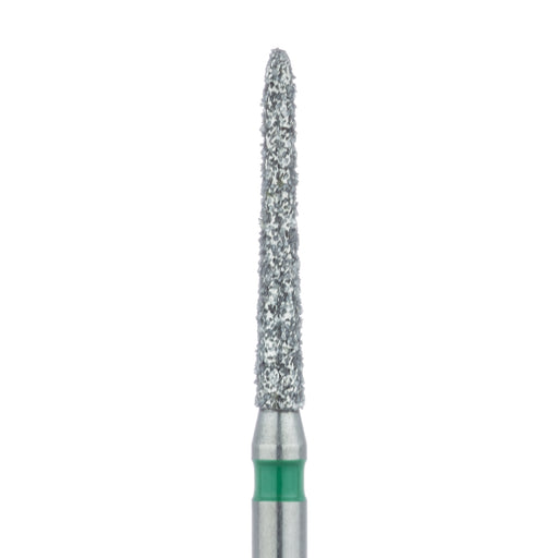 Long Tapered Torpedo Diamond Bur, Shoulder, 1.4mm Ø, Coarse, FG - 879G-014-FG - Avtec Dental