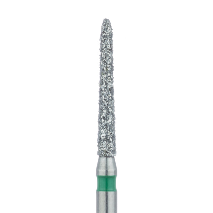 Long Tapered Torpedo Diamond Bur, Shoulder, 1.4mm Ø, Coarse, FG - 879G-014-FG - Avtec Dental