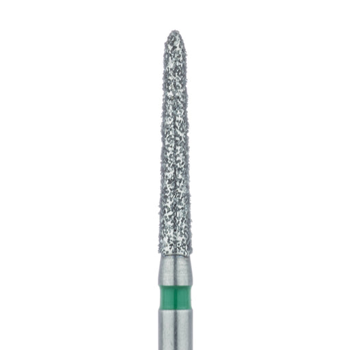 Long Tapered Torpedo Diamond Bur, Shoulder, 1.6mm Ø, Coarse, FG - 879G-016-FG - Avtec Dental