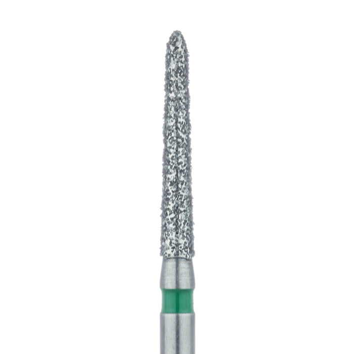 Long Tapered Torpedo Diamond Bur, Shoulder, 1.6mm Ø, Coarse, FG - 879G-016-FG - Avtec Dental