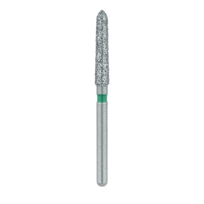 Long Tapered Torpedo Diamond Bur, Shoulder, 2.1mm Ø, Coarse, FG - 879G-021-FG - Avtec Dental
