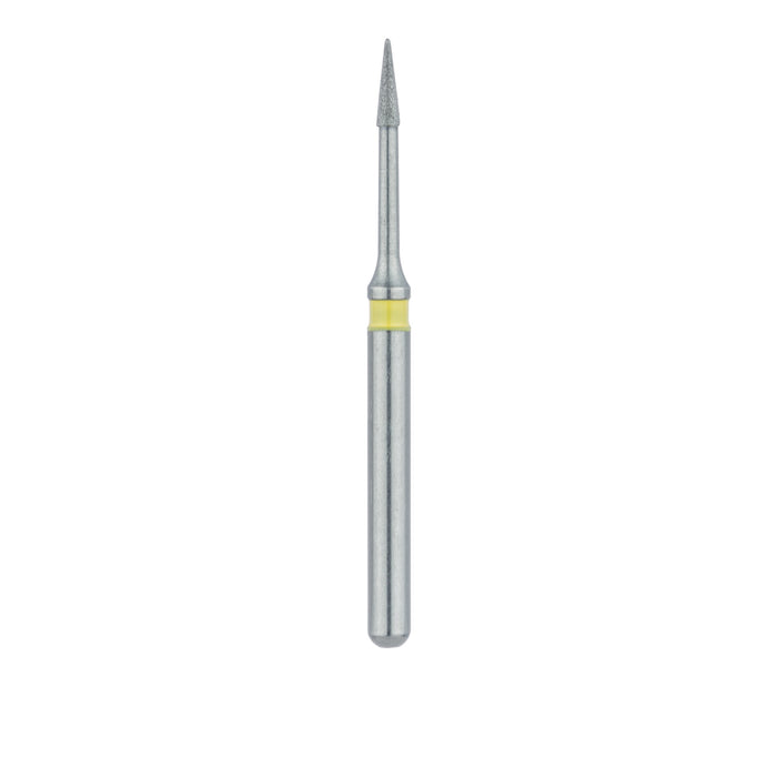 Single-Use Diamond Bur, Sterile, 25 Pack, 0.8mm Ø, Finishing, Needle, Tapered Point, 3mm Working Length, Extra Fine, FG - 3310.3VF - Avtec Dental