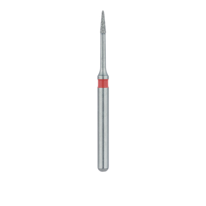 Single-Use Diamond Bur, Sterile, 25 Pack, 0.8mm Ø, Tapered Point, Needle, 3mm Working Length, Fine, FG -1310.3F - Avtec Dental