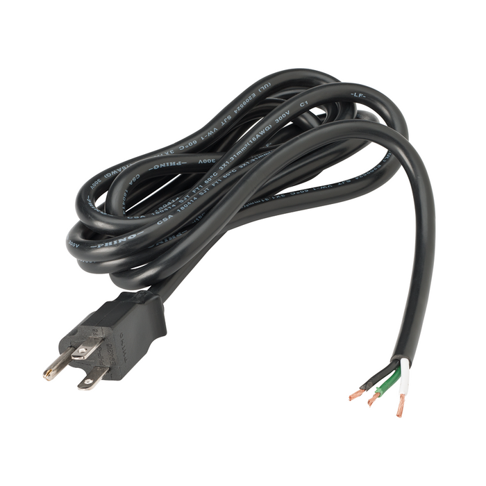 Power Cord, Straight, #16 Gauge, Bare Wires - DCI 9285