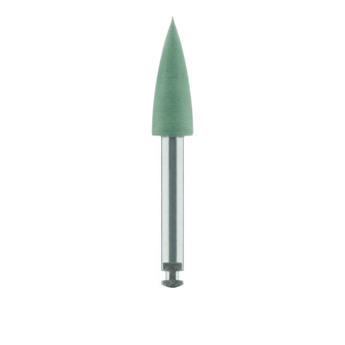 Polisher, Green, Tapered Point, 4.3mm Ø, High Shine (Fine), RA - 9502H-043-RA-GRN - Avtec Dental