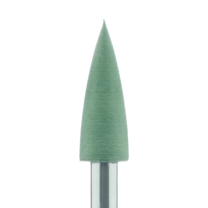 Polisher, Green, Tapered Point, 4.3mm Ø, High Shine (Fine), RA - 9502H-043-RA-GRN - Avtec Dental