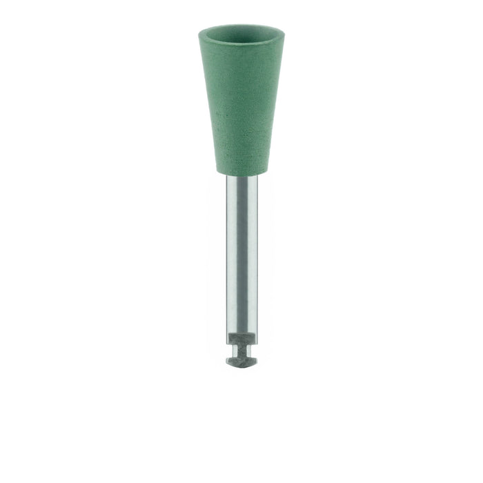 Polisher, Green, Cup, 6.5mm Ø, High Shine (Fine), RA - 9504H-065-RA-GRN - Avtec Dental