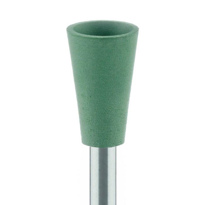 Polisher, Green, Cup, 6.5mm Ø, High Shine (Fine), RA - 9504H-065-RA-GRN - Avtec Dental