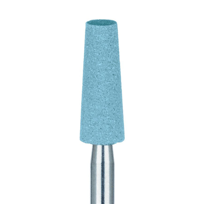 Abrasive, Turquoise, Tapered Flat End, Diamond Porcelain for Ceramics, Zirconia Sprue Removal, 4mm Ø, Coarse, RA - 9734H-040-RA-TRQ - Avtec Dental