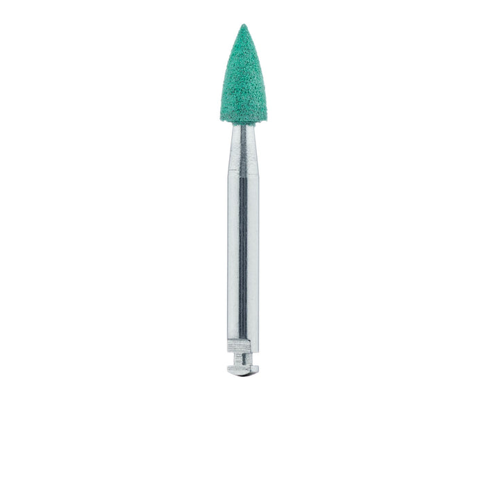 Polisher, Diamond Impregnated, For Porcelain, Green, Point, 3mm Ø, Pre-Polishing (Coarse), RA - 9741G-030-RA-GRN - Avtec Dental