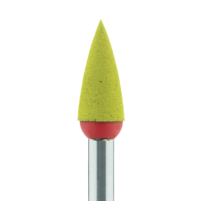 Polisher, Diamond Impregnated, For Porcelain, Yellow / Orange, Point, 4mm Ø, Mirror Finish Polishing (Extra Fine), RA - 9743C-040-RA-Y / O - Avtec Dental