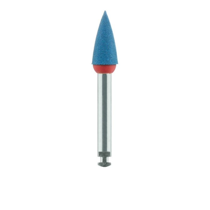 Polisher, Diamond Impregnated, For Porcelain, Blue / Orange, Point, 4mm Ø, Polishing (Medium), RA - 9743M-040-RA-BL / O - Avtec Dental
