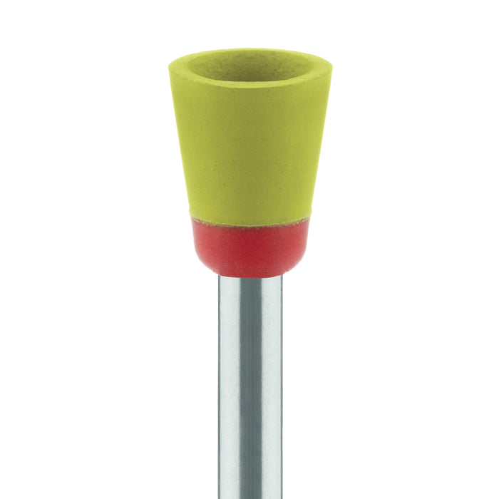 Polisher, Diamond Impregnated, For Porcelain, Yellow / Orange, Cup, 6mm Ø, Mirror Finish Polishing (Extra Fine), RA - 9744C-060-RA-Y / O - Avtec Dental