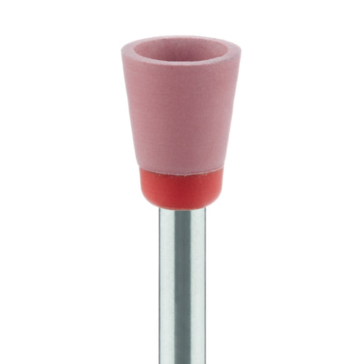 Polisher, Diamond Impregnated, For Porcelain, Red / Orange, Cup, 6mm Ø, High Shine (Fine), RA - 9744F-060-RA-R / O - Avtec Dental