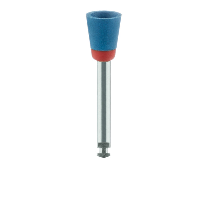 Polisher, Diamond Impregnated, For Porcelain, Blue / Orange, Cup, 6mm Ø, Polishing (Medium), RA - 9744M-060-RA-BL / O - Avtec Dental