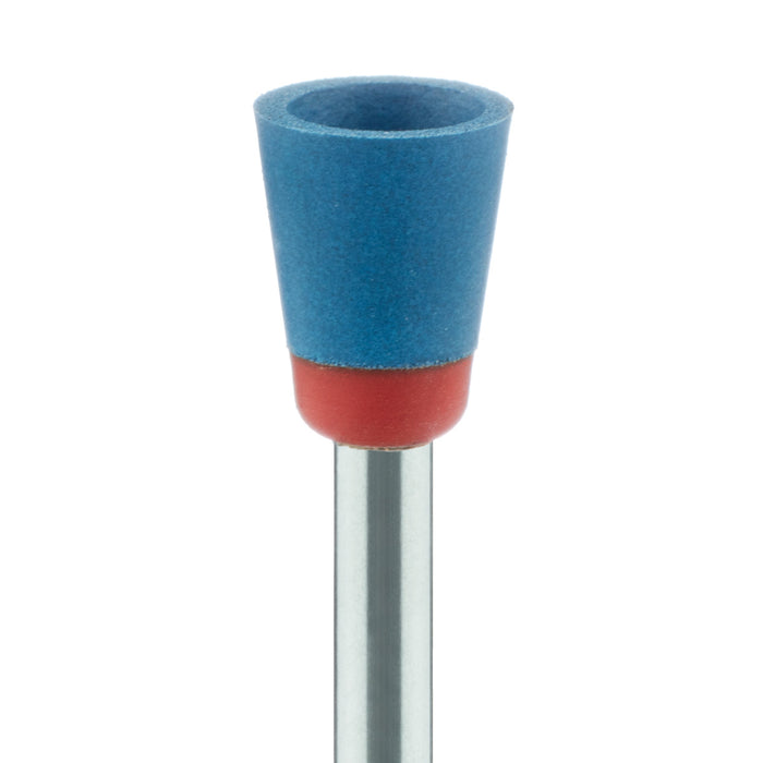 Polisher, Diamond Impregnated, For Porcelain, Blue / Orange, Cup, 6mm Ø, Polishing (Medium), RA - 9744M-060-RA-BL / O - Avtec Dental