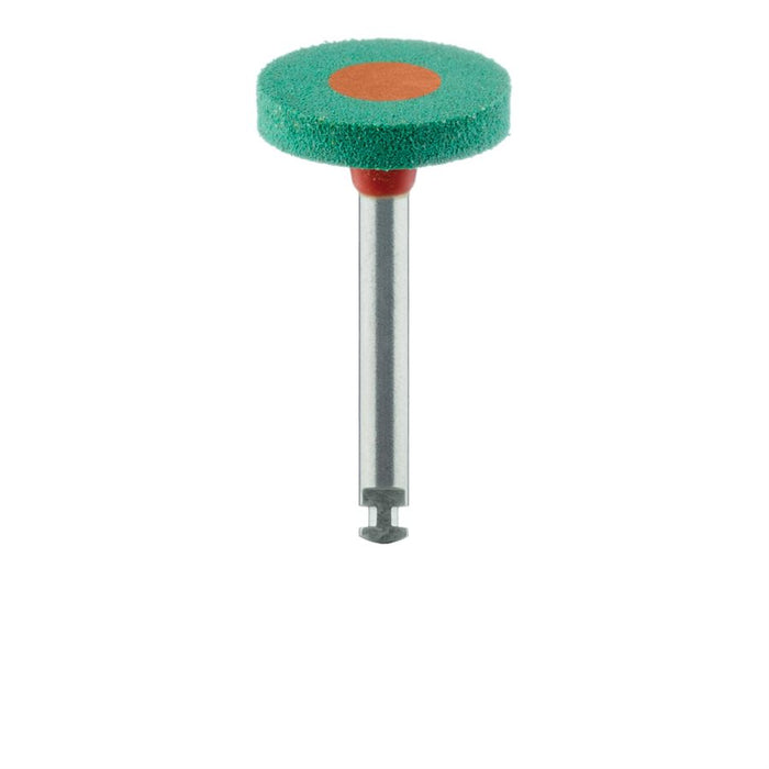 Polisher, Diamond Impregnated, For Porcelain, Green / Orange, Wheel, 11mm Ø, Pre-Polishing (Coarse), RA - 9749G-110-RA - Avtec Dental