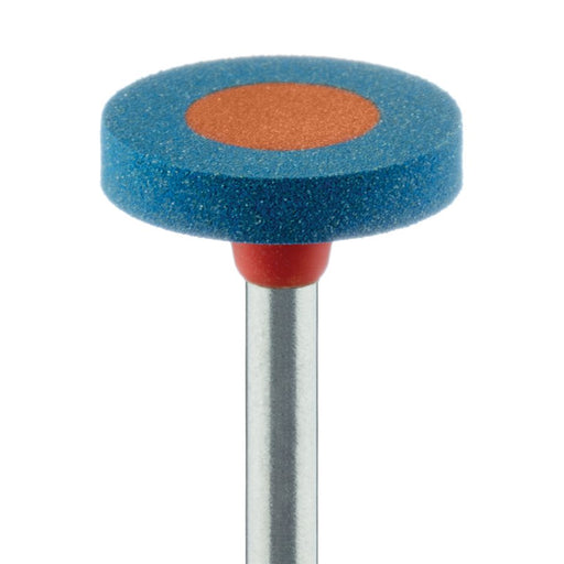 Polisher, Diamond Impregnated, For Porcelain, Blue / Orange, Wheel, 11mm Ø, Polishing (Medium), RA - 9749M-110-RA - Avtec Dental
