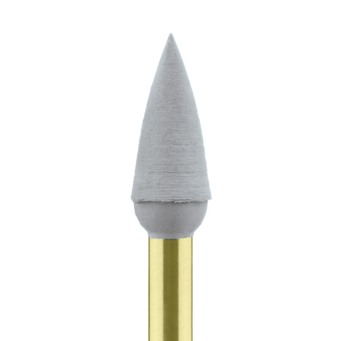 Polisher, Grey, Flame, 4mm Ø, Highly-Filled Composites, High Shine Polishing, RA - 9762F-040-RA-GREY - Avtec Dental