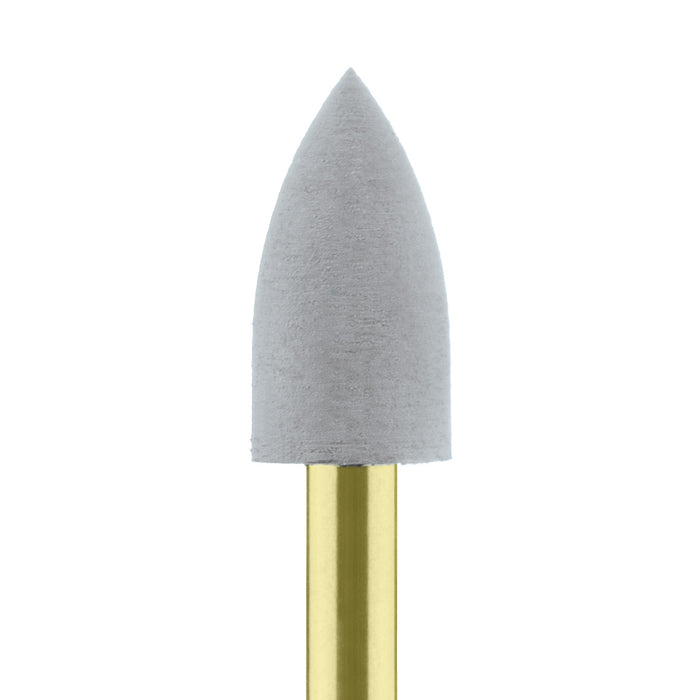 Polisher, Grey, Flame, 5mm Ø, Highly-Filled Composites, High Shine Polishing, RA - 9766F-050-RA-GREY - Avtec Dental