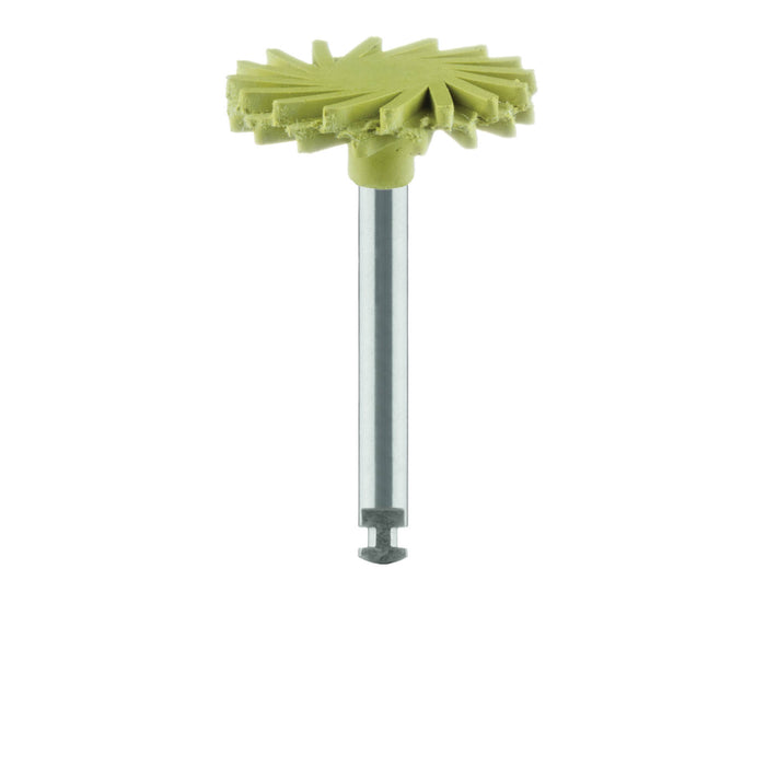 Polisher, Diamond Impregnated, For Porcelain, Yellow, Twist, 14mm Ø, Mirror Finish Polishing (Extra Fine), RA - 9771C-140-RA - Avtec Dental